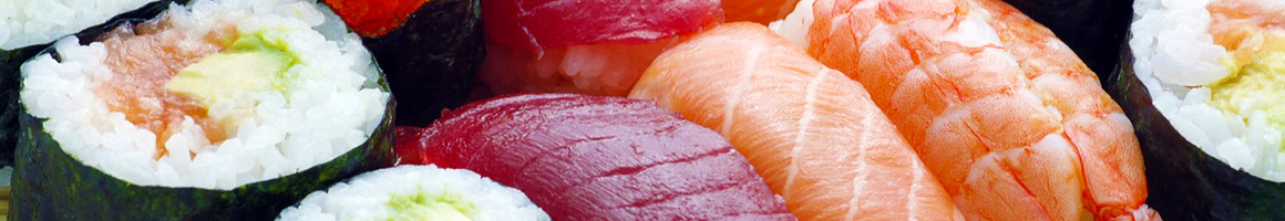 Eating Asian Fusion Sushi at Sanya Sushi Bar Japanese and Chinese Cuisine restaurant in Kitty Hawk, NC.